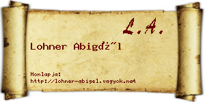 Lohner Abigél névjegykártya
